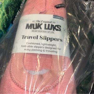 Muk Luks Pink Travel Slippers